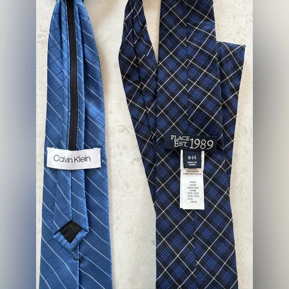 Blue and Navy Striped youth Ties